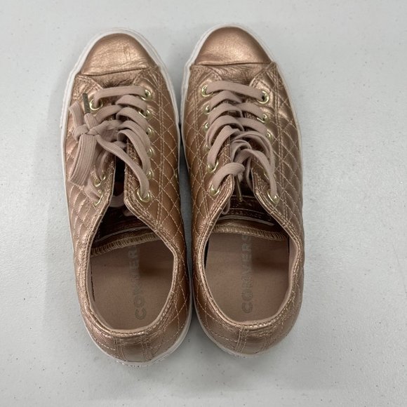 Quilted Gold Sneakers - Picture 4 of 8